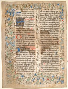Hoja de manuscrito de un misal, mediados del siglo XV