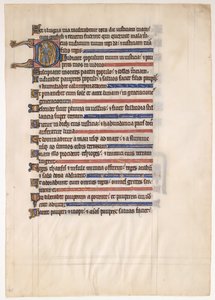 Hoja de Manuscrito de un Salterio Real