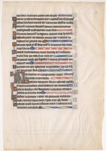 Hoja de manuscrito de un salterio real, siglo XIII de Unbekannt