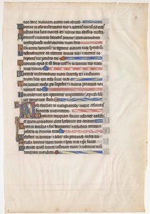 Hoja de manuscrito de un Salterio Real, británico, siglo XIII de Unbekannt