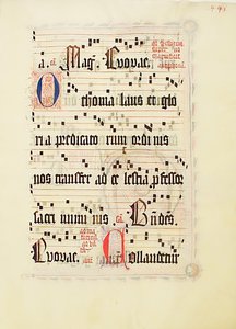 Hoja de manuscrito, de un antifonario, alemán, segundo cuarto del siglo XV de Unbekannt