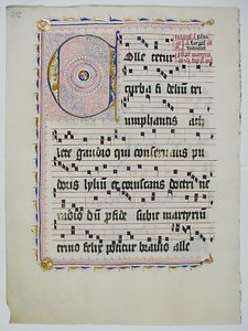 Hoja de manuscrito con inicial C, de un antifonario, alemán, segundo cuarto del siglo XV de Unbekannt