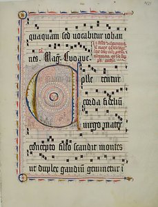 Hoja de manuscrito con la inicial C, de un antifonario, alemana, segundo cuarto del siglo XV de Unbekannt