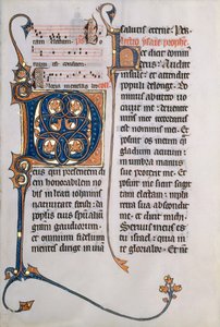 Hoja de manuscrito con inicial M, de un misal, ca. 1290 de Unbekannt