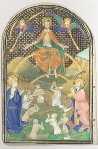 Hoja de manuscrito con el Juicio Final, de un libro de horas, francés, ca. 1400 de Unbekannt