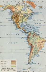 Mapa - El continente de América, 1916