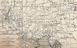 Mapa que ilustra la campaña previa al Tratado de Campo-Formio, 1797, 1896 de Unbekannt