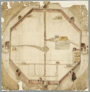  Mapa de 1530 que muestra las murallas de La Haya (Países Bajos), proyectadas pero nunca ejecutadas de Unbekannt