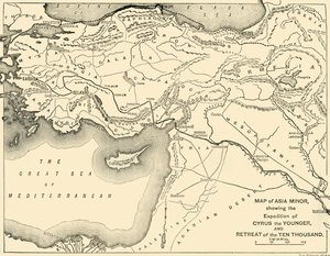 Mapa de Asia Menor, Expedición de Ciro el Joven y Retirada de los Diez Mil, 1890 de Unbekannt