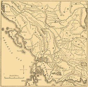 Mapa de Epiro y Grecia Occidental, 1890 de Unbekannt