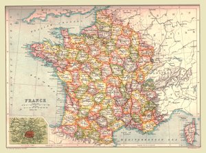 Mapa de Francia de Unbekannt