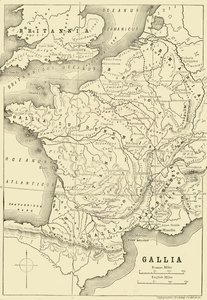 Mapa de la Galia y parte de Bretaña de Unbekannt