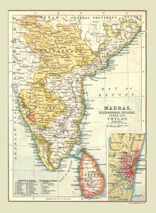 Mapa de Madrás, Hyderabad, Mysore, Coorg y Ceilán, 1902 de Unbekannt