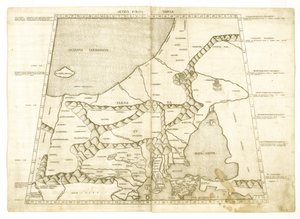 Mapa de Moscovia por Ptolomeo Octava Europa Tabula de Unbekannt