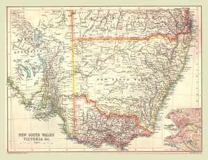 Mapa de Nueva Gales del Sur y Victoria, 1902 de Unbekannt