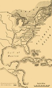 Mapa de América del Norte, Ilustrando la Guerra de Independencia Americana, c1785, 1890 de Unbekannt
