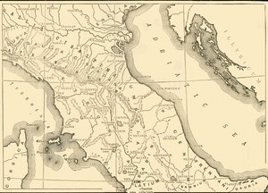 Mapa del norte y centro de Italia, 1890 de Unbekannt