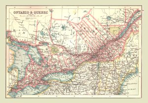 Mapa de Ontario y Quebec, 1902 de Unbekannt