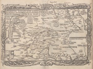 Mapa de Rusia de: Rerum Moscoviticarum commentarii, 1556