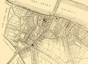 Mapa de Southwark, 1720 de Unbekannt