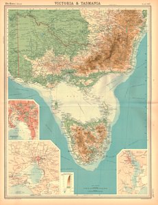 Mapa de Victoria y Tasmania de Unbekannt