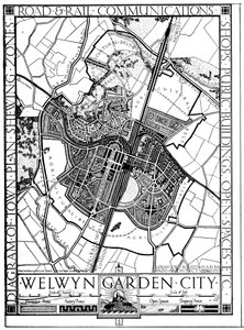 Mapa de Welwyn Garden City, Hertfordshire, Inglaterra, 1926 de Unbekannt