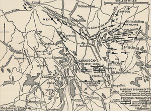 Mapa de la Batalla de Eylau, 1807, 1896 de Unbekannt