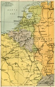 Mapa de la Frontera Belga con Fortalezas, 1919 de Unbekannt