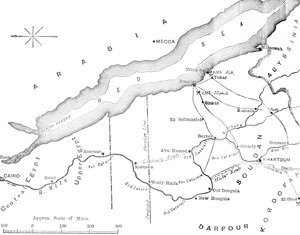 Mapa del país entre Egipto y el Sudán, c. 1881-85 de Unbekannt