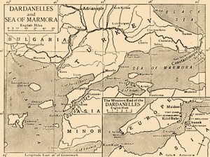 Mapa de los Dardanelos y el Mar de Mármara, c. 1914, 1920