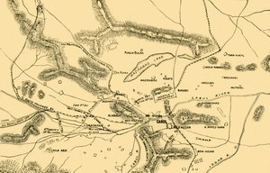 Mapa de la lucha en el Valle de Chardeh, 1901 de Unbekannt