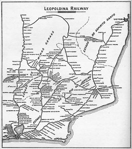 Mapa del Sistema Ferroviario de Leopoldina de Unbekannt