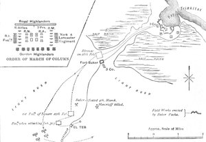 Mapa de la Marcha a El Teb, 28-29 de febrero de 1884, c1881-85