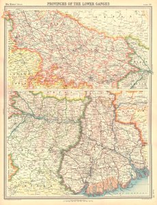 Mapa de las Provincias del Bajo Ganges de Unbekannt