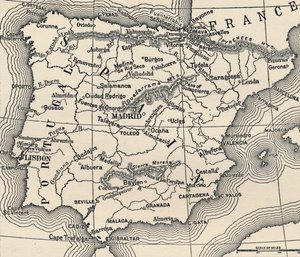 Mapa de la campaña española, c1807-1814 de Unbekannt