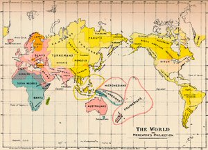 Mapa del mundo en la proyección de Mercator, 1902 de Unbekannt