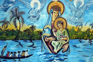 Santuario mariano Nuestra Señora del Lago, Togo. Pintura mural, Togo de Unbekannt