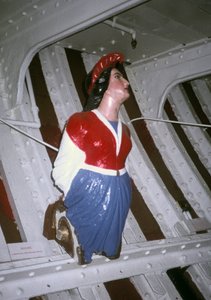 Marianne, mascarón de proa de un barco pesquero francés de los Grandes Bancos