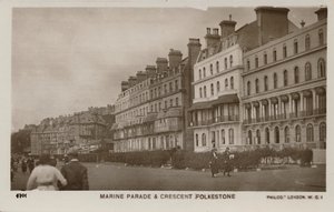 Marine Parade y Crescent Folkestone, finales del siglo XIX-principios del siglo XX