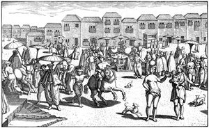 Mercado en Goa, India, 1599 de Unbekannt