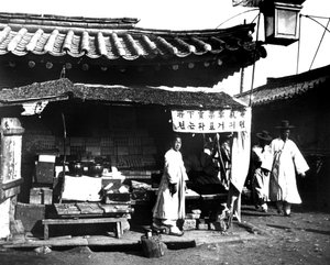 Puesto de mercado, Corea, 1900 de Unbekannt