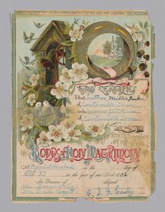 Certificado de matrimonio de Luther Miller Pulce e Irene Jenkins, 30 de octubre de 1902 de Unbekannt