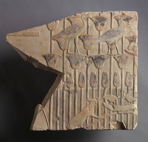 Escena de pantano con gato y pájaros, c. 667-647 a.C. de Unbekannt