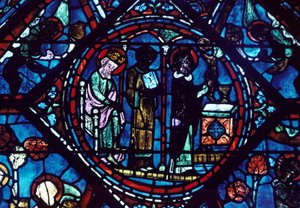 Misa de San Gil, vidriera, Catedral de Chartres, Francia, 1194-1260 de Unbekannt