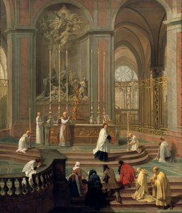 Misa celebrada por el canónigo de la Porte, o el altar mayor de Notre Dame, París, 1708-1710 de Unbekannt