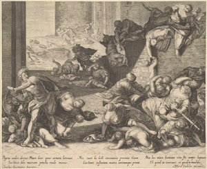 Masacre de los Inocentes, copia reducida y revertida después de Aegidius Sadeler, 1600-1629