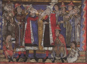 Mateo y los representantes de las doce tribus de Israel Evangelios, anteriormente Dresden Ms. A 94 de Unbekannt