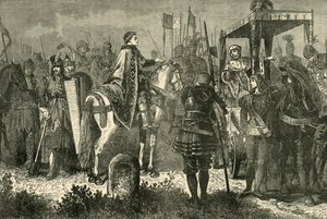 Matthias Corvinus y George Podiebrad en el campamento antes de Spielberg, 1890 de Unbekannt