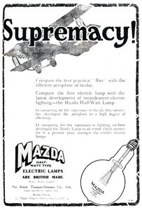 Anuncio de lámparas eléctricas tipo Mazda Half-Watt, 1919