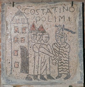 Mosaico medieval del saqueo de Constantinopla, siglo V de Unbekannt